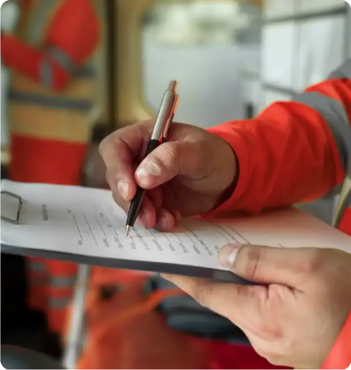 fire-risk-assessor-is-marking-the-hmo-risk-survey-on-a-report-in-a-london-property