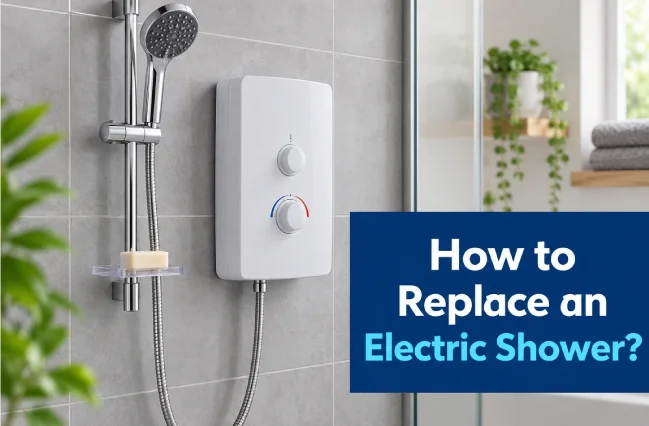 Replace an Electric Shower – modern electric shower unit in a bathroom