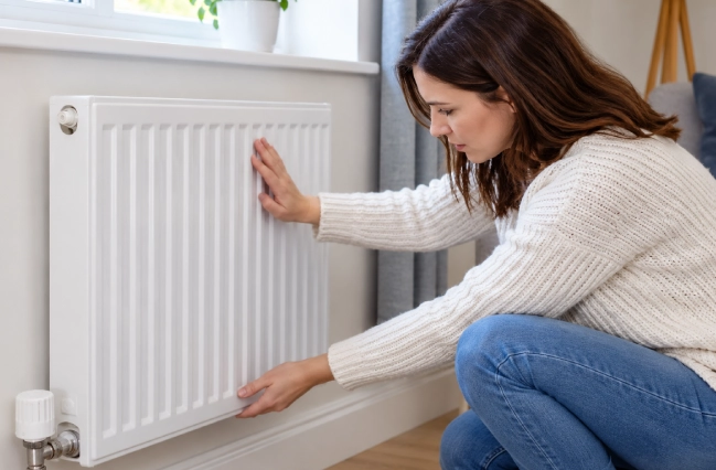 woman-is-adjusting-the-thermostat-valve-to-check-the-radiator-heating