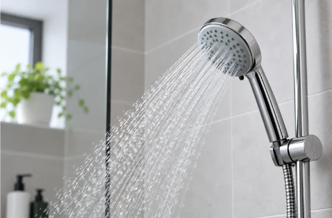 Electric shower installation without a water tank