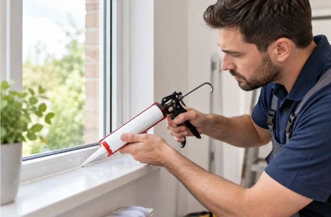 How to apply silicone sealant around a window frame